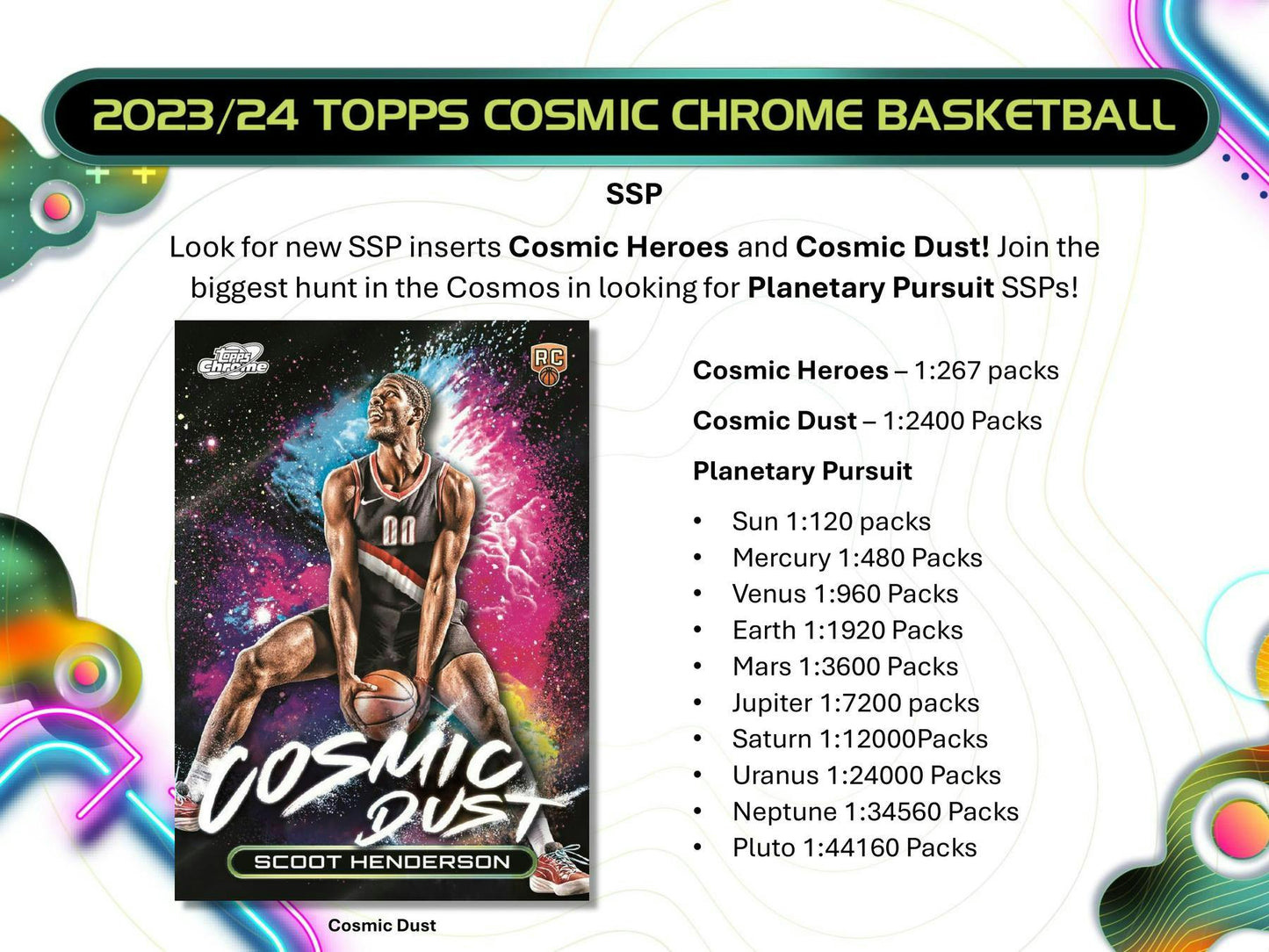 2023 - 24 Topps Cosmic Chrome Basketball Hobby Box - Columbia Hobby - Sports Card Boxes - Toploaders - Card Savers
