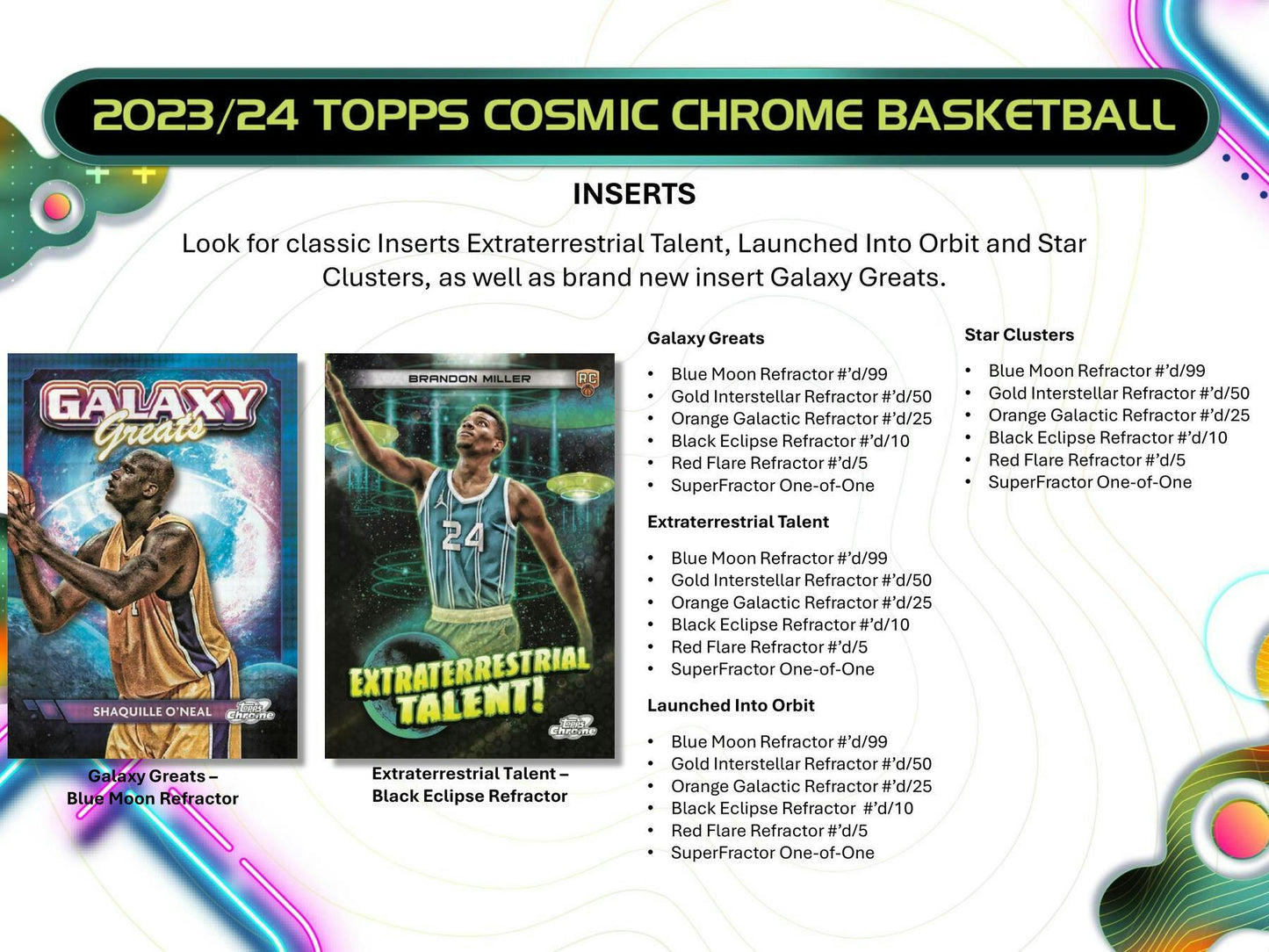 2023 - 24 Topps Cosmic Chrome Basketball Hobby Box - Columbia Hobby - Sports Card Boxes - Toploaders - Card Savers