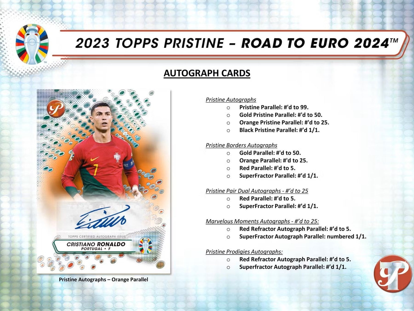2023 - 24 Topps Pristine Road to Euros Soccer Hobby Box - Columbia Hobby - Sports Card Boxes - Toploaders - Card Savers