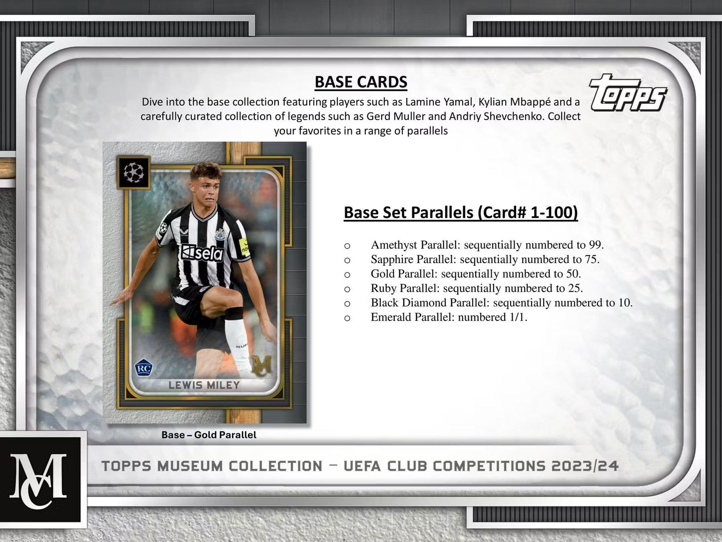 2023 - 24 Topps UEFA Club Competitions Museum Collection Soccer Hobby Box - Columbia Hobby - Sports Card Boxes - Toploaders - Card Savers