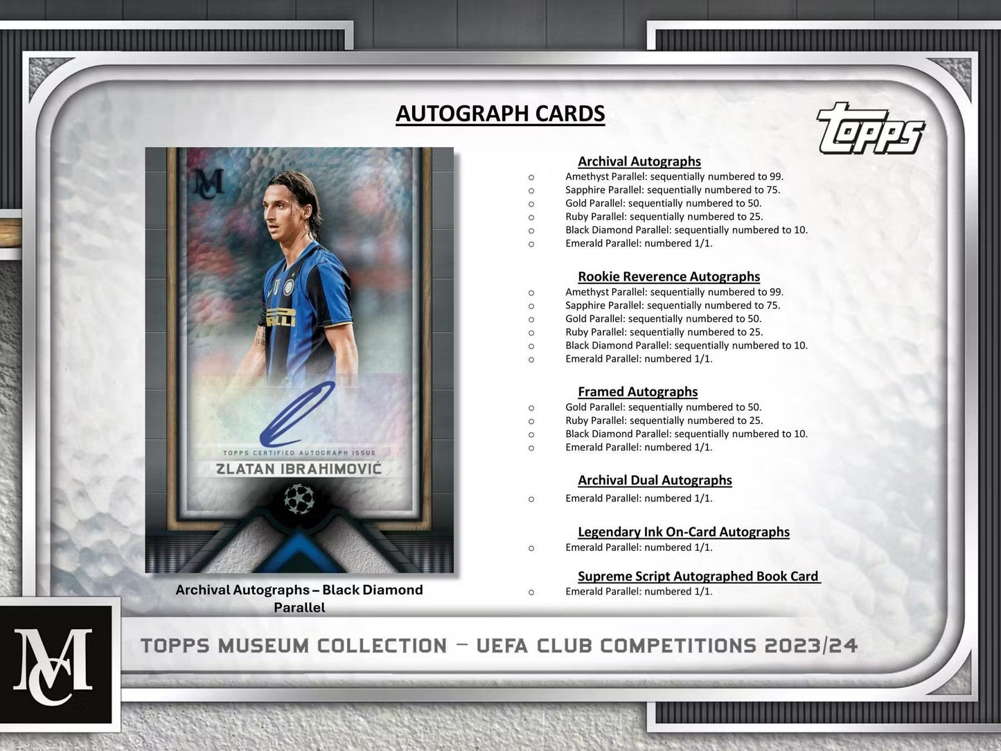 2023 - 24 Topps UEFA Club Competitions Museum Collection Soccer Hobby Box - Columbia Hobby - Sports Card Boxes - Toploaders - Card Savers