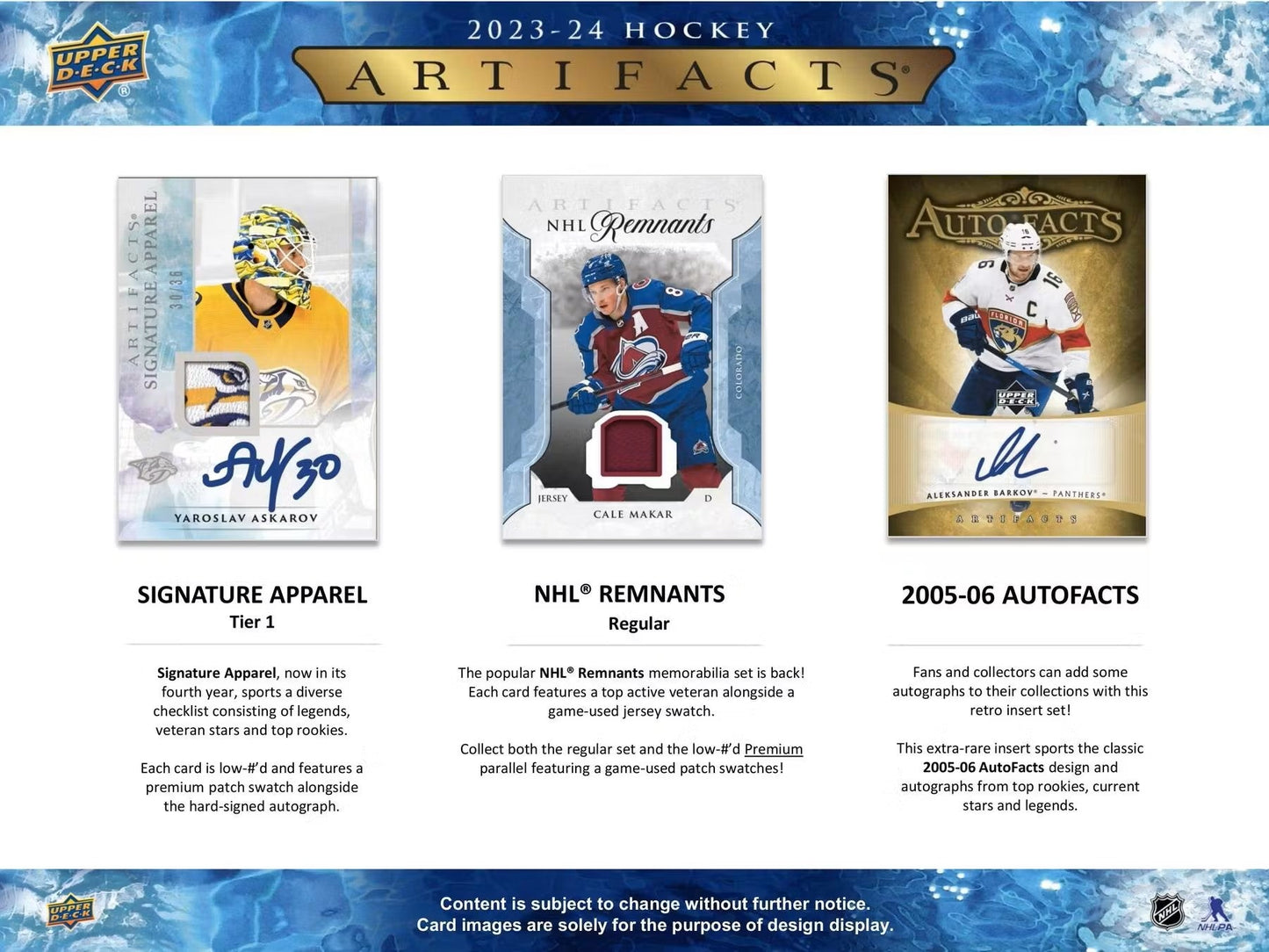 2023 - 24 Upper Deck Artifacts Hockey Hobby Box - Columbia Hobby - Sports Card Boxes - Toploaders - Card Savers