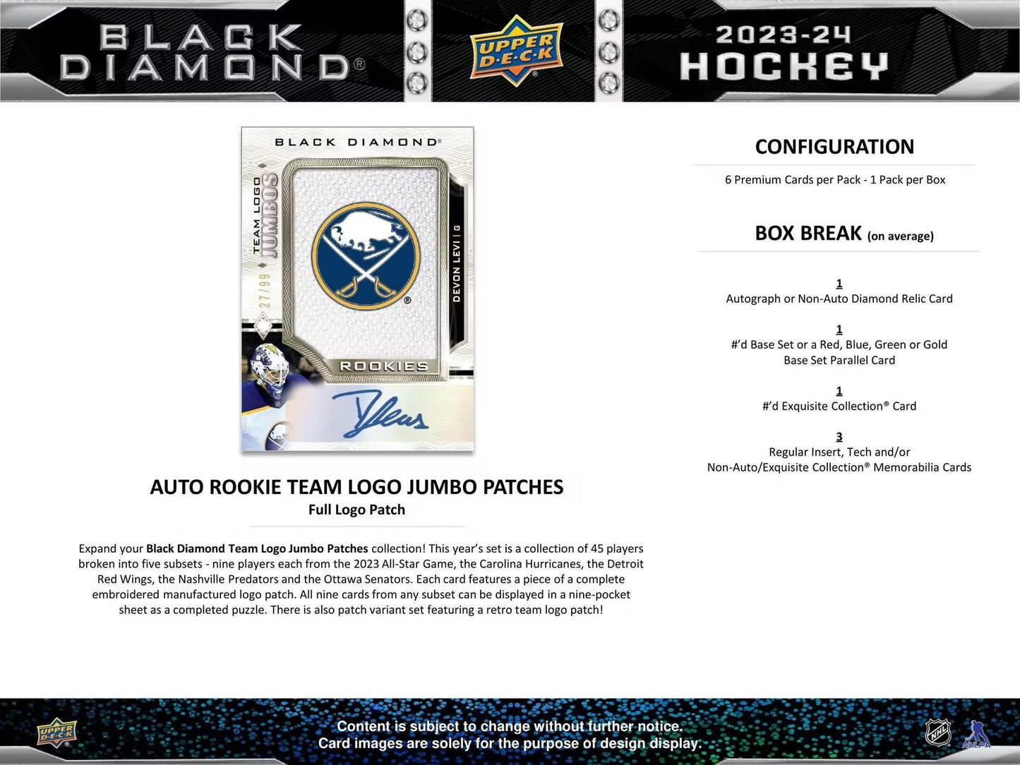 2023 - 24 Upper Deck Black Diamond Hockey CDD Exclusive Hobby Box - Columbia Hobby - Sports Card Boxes - Toploaders - Card Savers