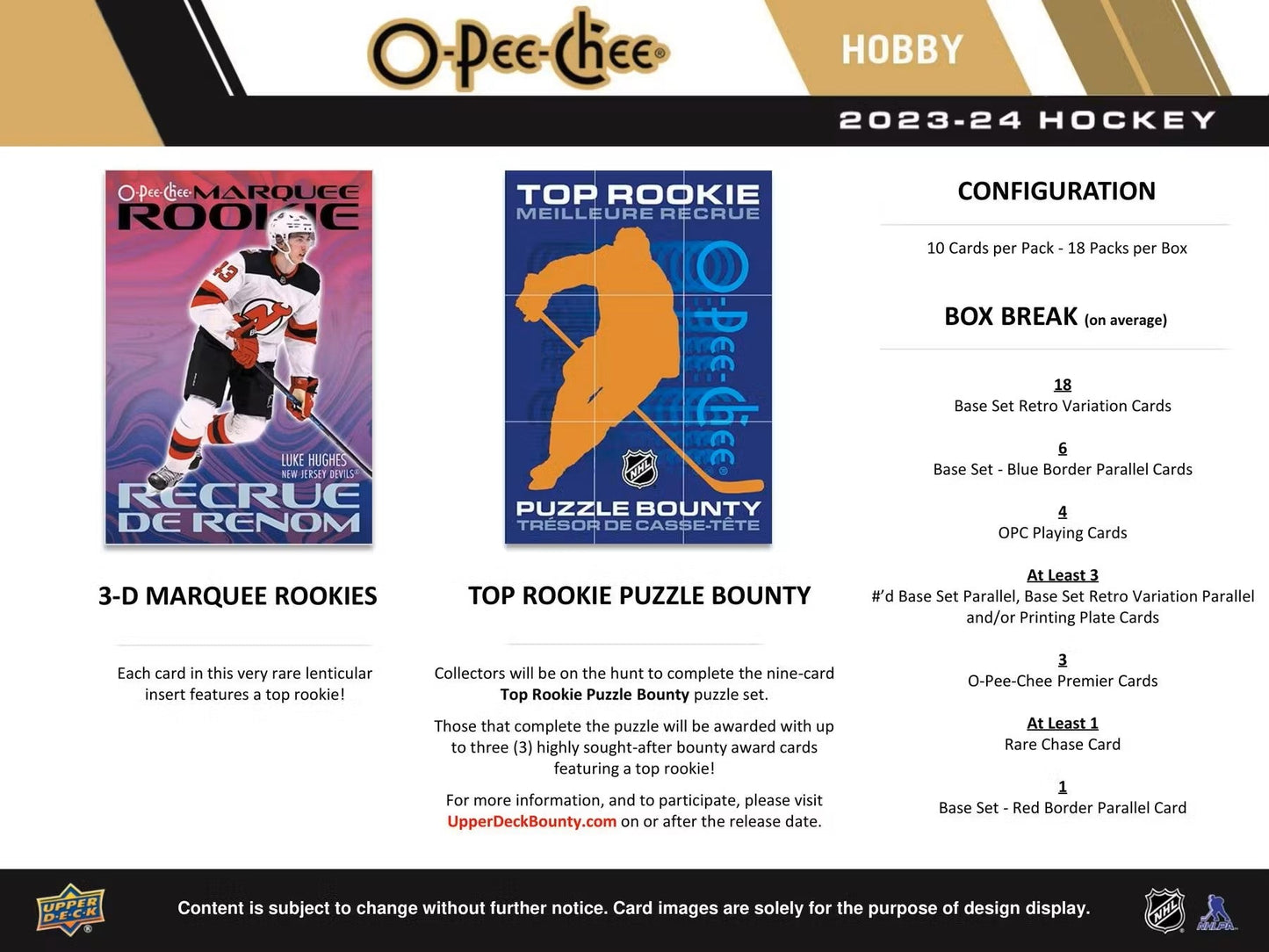 2023 - 24 Upper Deck O - Pee - Chee Hockey Hobby Box - Columbia Hobby - Sports Card Boxes - Toploaders - Card Savers