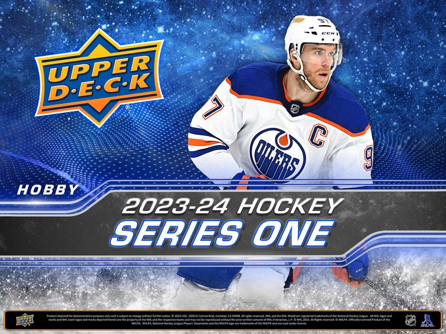 2023 - 24 Upper Deck Series 1 Hockey Hobby Box - Columbia Hobby - Sports Card Boxes - Toploaders - Card Savers