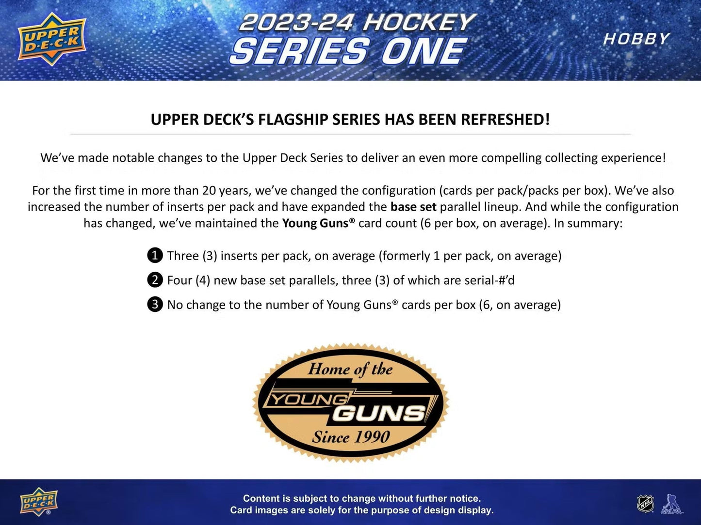 2023 - 24 Upper Deck Series 1 Hockey Hobby Box - Columbia Hobby - Sports Card Boxes - Toploaders - Card Savers