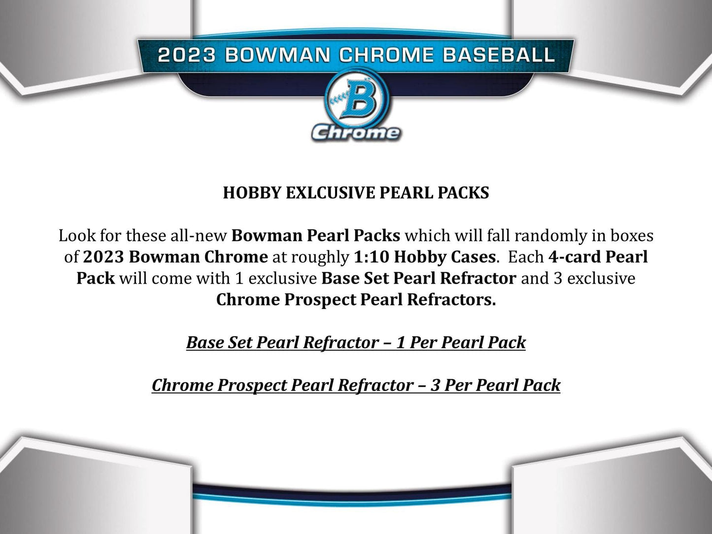 2023 Bowman Chrome Baseball Hobby Box - Columbia Hobby - Sports Card Boxes - Toploaders - Card Savers