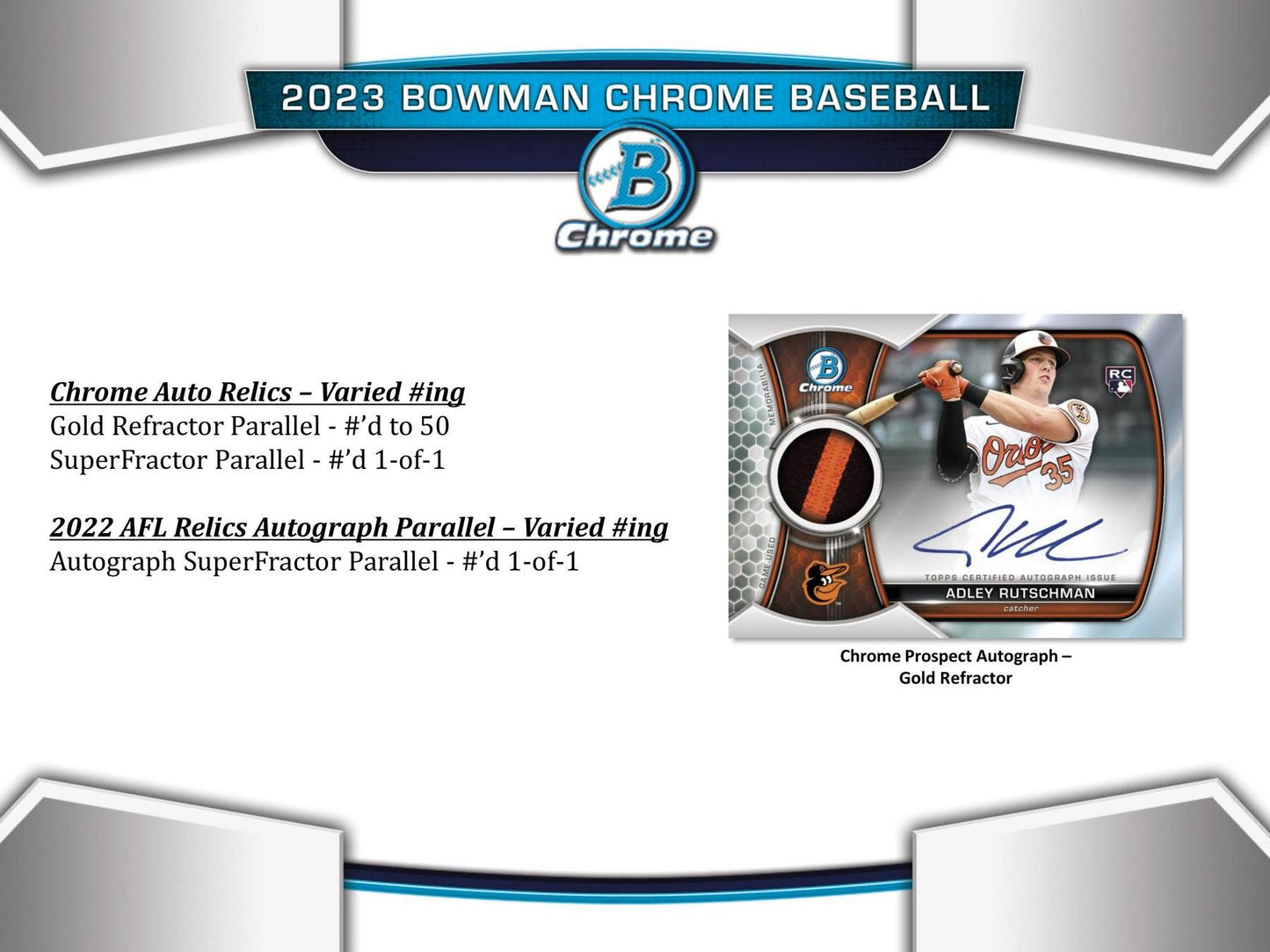 2023 Bowman Chrome Baseball HTA Choice Box - Columbia Hobby - Sports Card Boxes - Toploaders - Card Savers