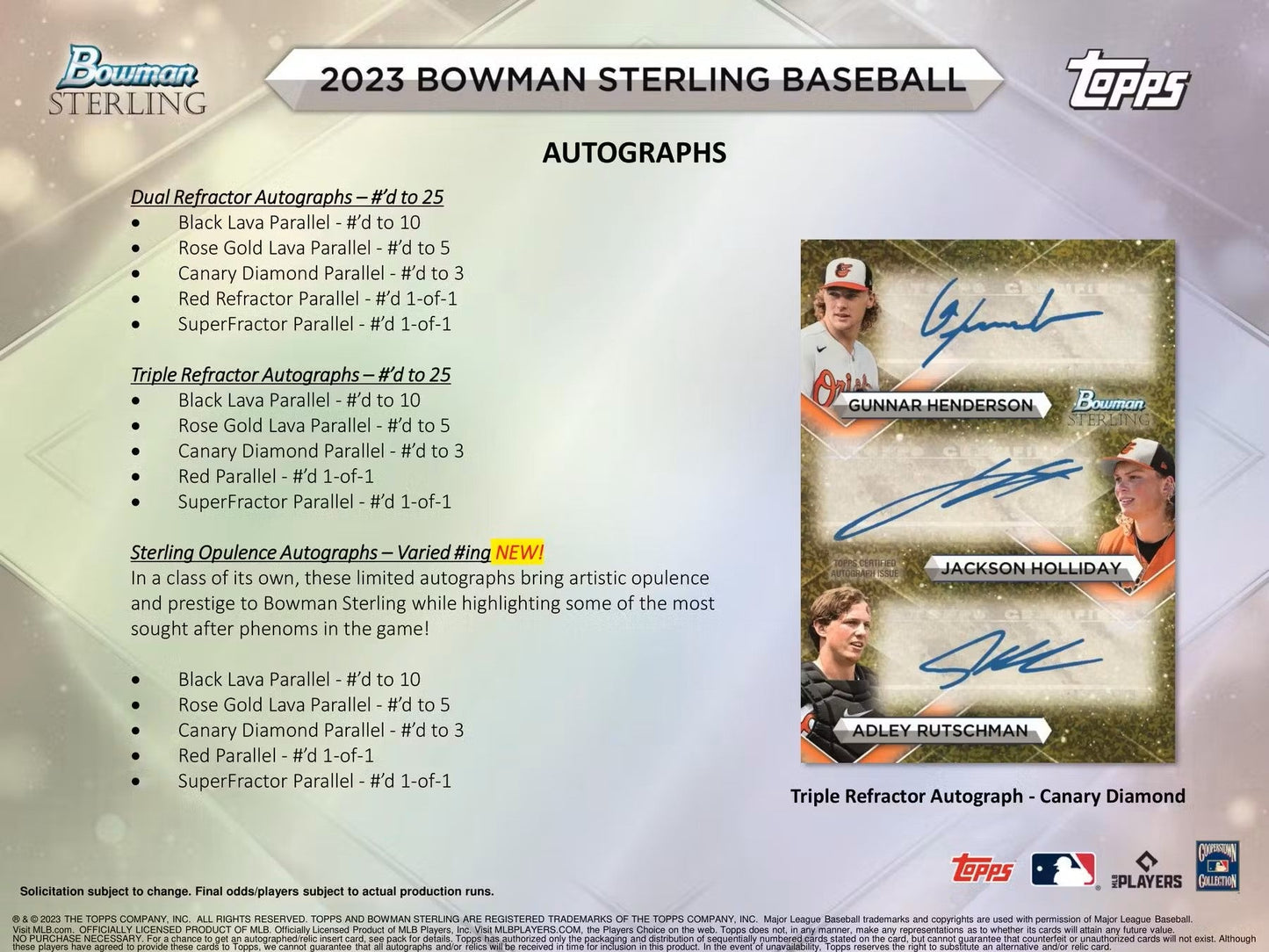2023 Bowman Sterling Baseball Hobby Box - Columbia Hobby - Sports Card Boxes - Toploaders - Card Savers