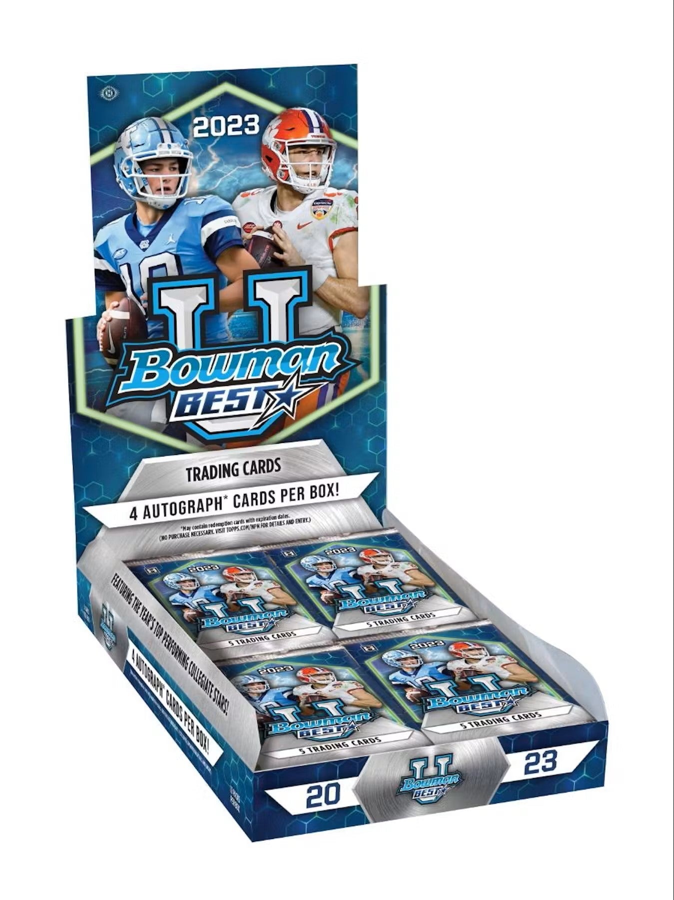 2023 Bowman University Best Football Hobby Box - Columbia Hobby - Sports Card Boxes - Toploaders - Card Savers