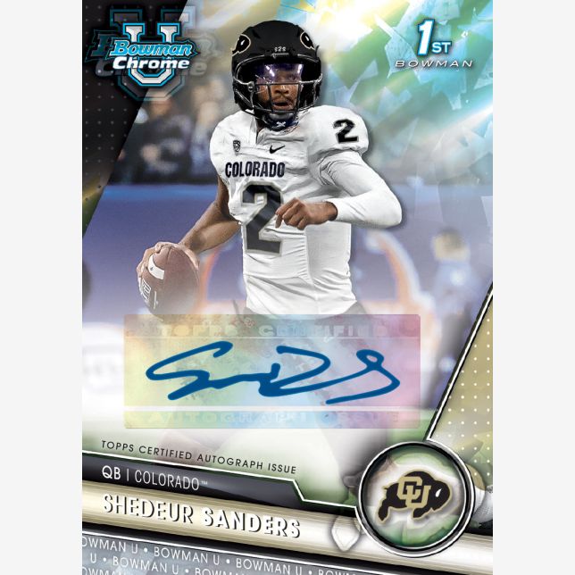2023 Bowman University Chrome Football Sapphire Edition Hobby Box - Columbia Hobby - Sports Card Boxes - Toploaders - Card Savers