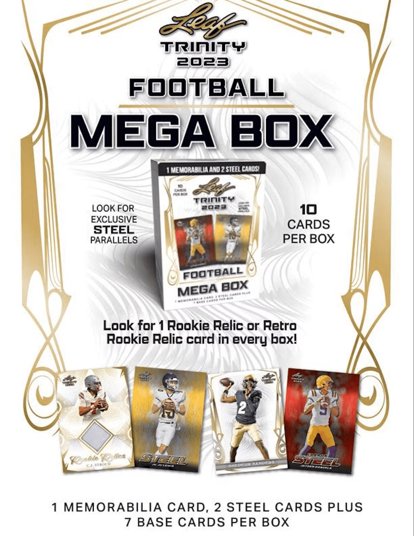 2023 Leaf Trinity Football Mega Box - Columbia Hobby - Sports Card Boxes - Toploaders - Card Savers