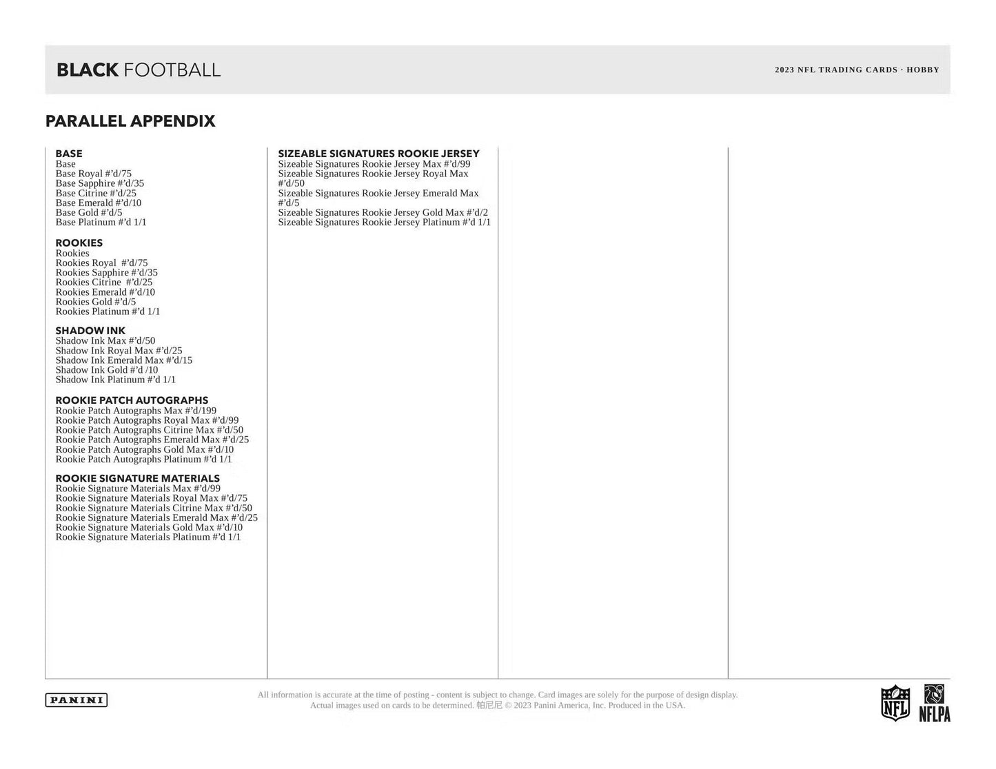 2023 Panini Black Football Hobby Box - Columbia Hobby - Sports Card Boxes - Toploaders - Card Savers