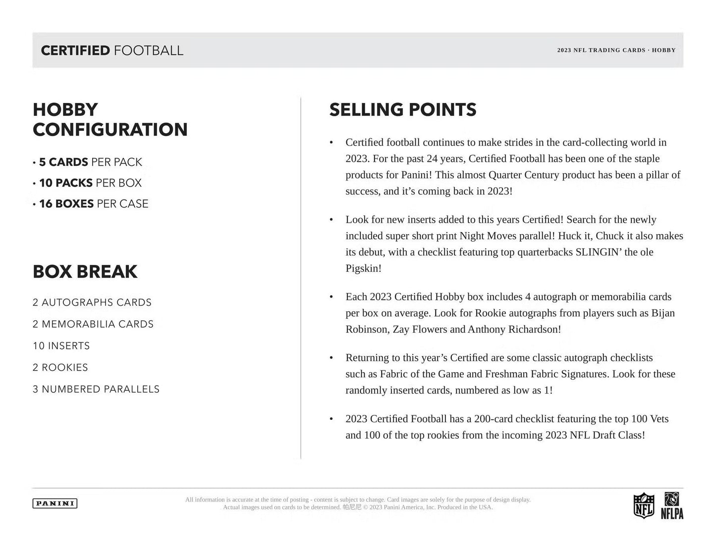 2023 Panini Certified Football Hobby Box - Columbia Hobby - Sports Card Boxes - Toploaders - Card Savers