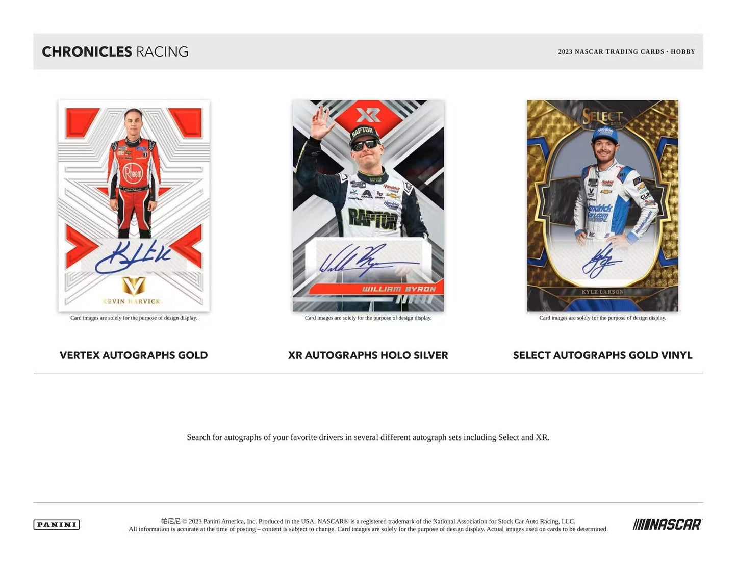 2023 Panini Chronicles Racing Hobby Box - Columbia Hobby - Sports Card Boxes - Toploaders - Card Savers