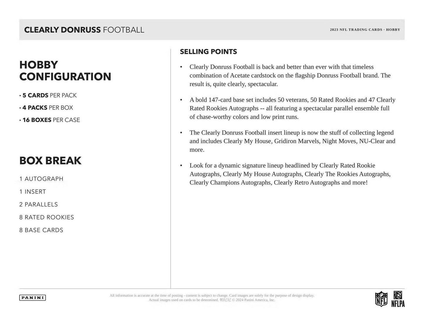 2023 Panini Clearly Donruss Football Hobby Box - Columbia Hobby - Sports Card Boxes - Toploaders - Card Savers