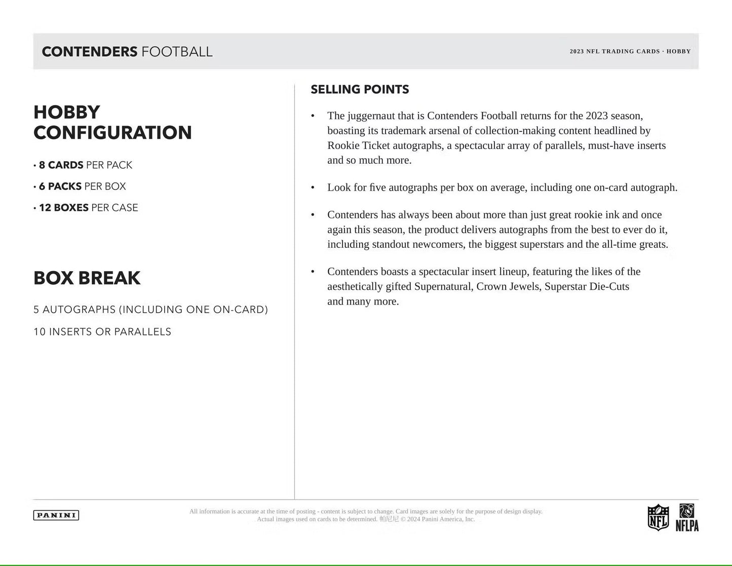 2023 Panini Contenders Football Hobby Box - Columbia Hobby - Sports Card Boxes - Toploaders - Card Savers