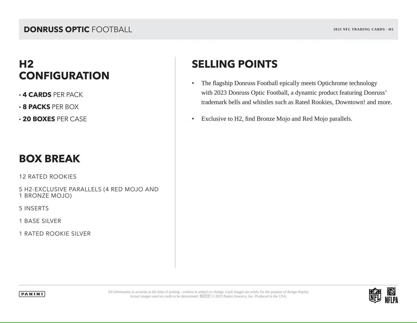 2023 Panini Donruss Optic Football H2 Box - Columbia Hobby - Sports Card Boxes - Toploaders - Card Savers