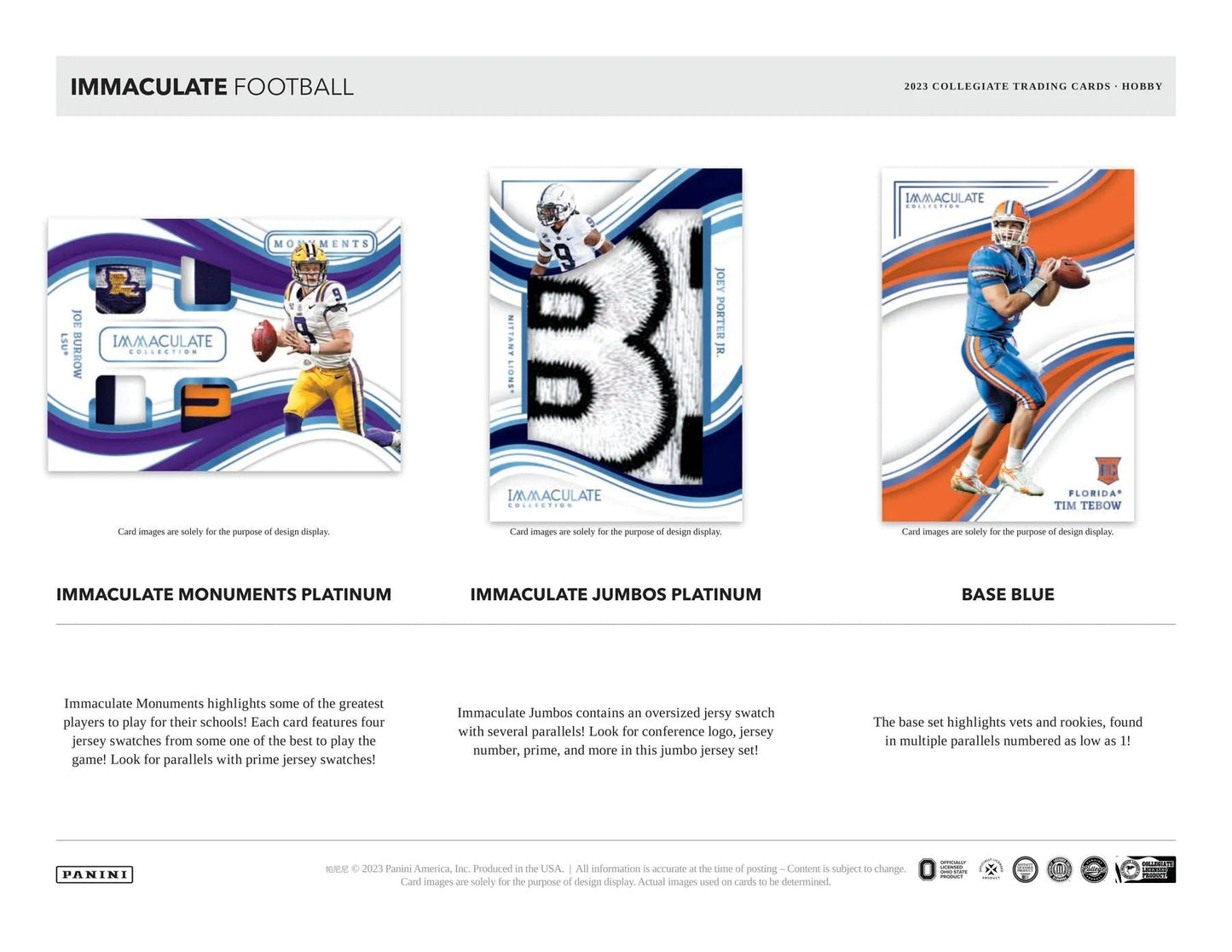 2023 Panini Immaculate Collegiate Football - Columbia Hobby - Sports Card Boxes - Toploaders - Card Savers