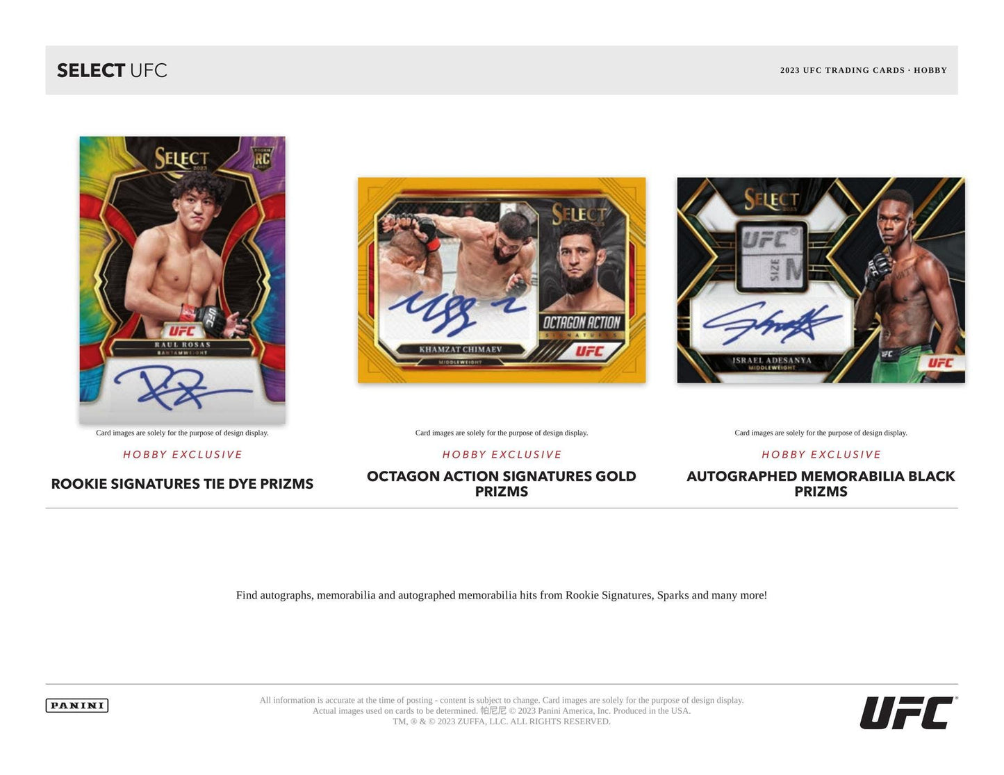 2023 Panini Select UFC Hobby Box - Columbia Hobby - Sports Card Boxes - Toploaders - Card Savers