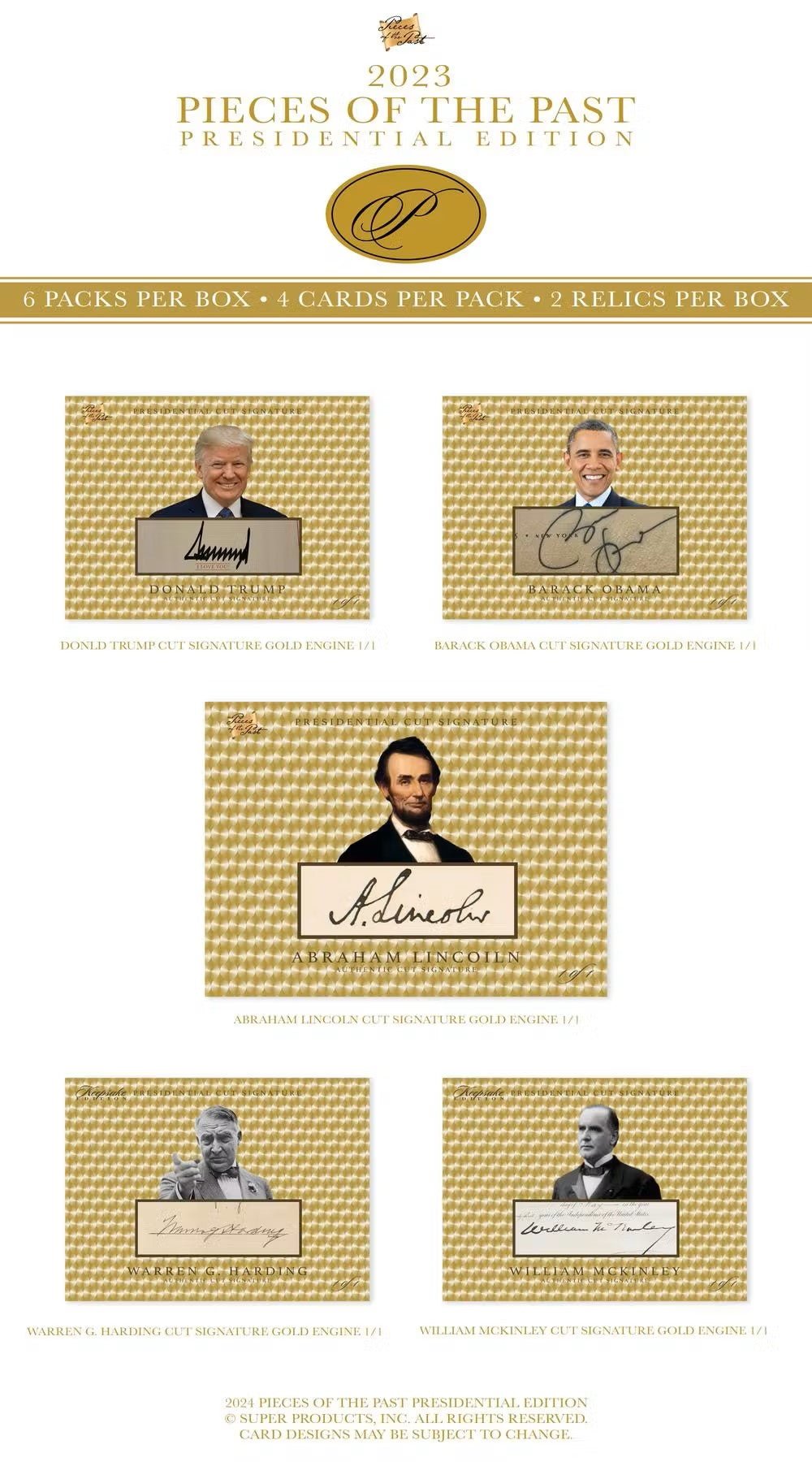 2023 Super Break Pieces of the Past Presidential Edition Hobby Box - Columbia Hobby - Sports Card Boxes - Toploaders - Card Savers