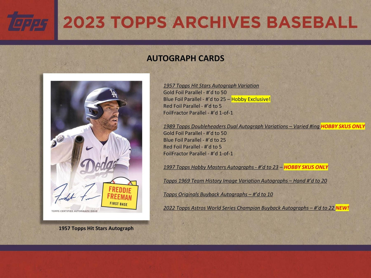 2023 Topps Archives Baseball Hobby Box - Columbia Hobby - Sports Card Boxes - Toploaders - Card Savers
