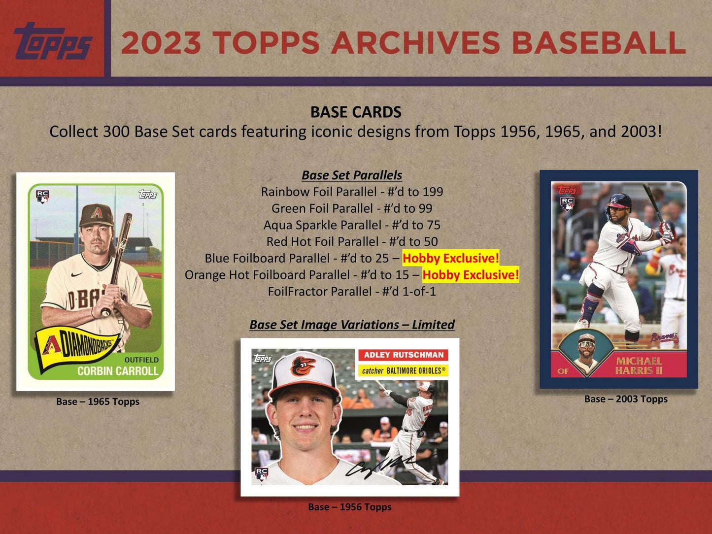 2023 Topps Archives Baseball Hobby Box - Columbia Hobby - Sports Card Boxes - Toploaders - Card Savers