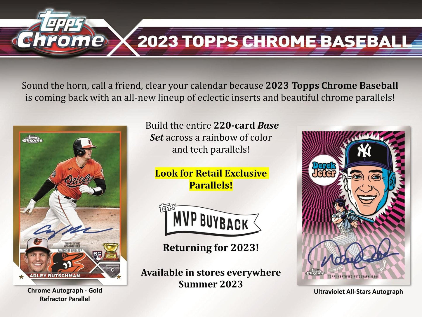 2023 Topps Chrome Baseball 8 - Pack Blaster Box - Columbia Hobby - Sports Card Boxes - Toploaders - Card Savers