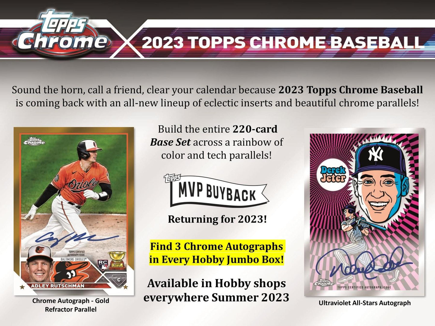 2023 Topps Chrome Baseball Hobby Jumbo Box - Columbia Hobby - Sports Card Boxes - Toploaders - Card Savers