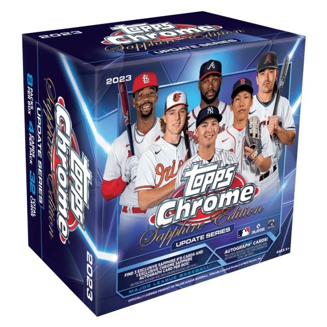 2023 Topps Chrome Update Series Sapphire Edition Hobby Box - Columbia Hobby - Sports Card Boxes - Toploaders - Card Savers
