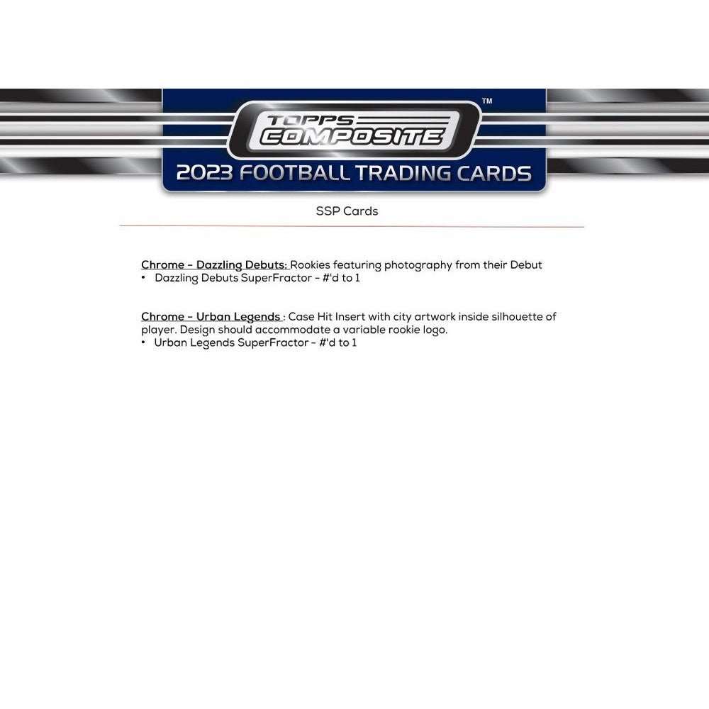 2023 Topps Composite Football Blaster - Columbia Hobby - Sports Card Boxes - Toploaders - Card Savers