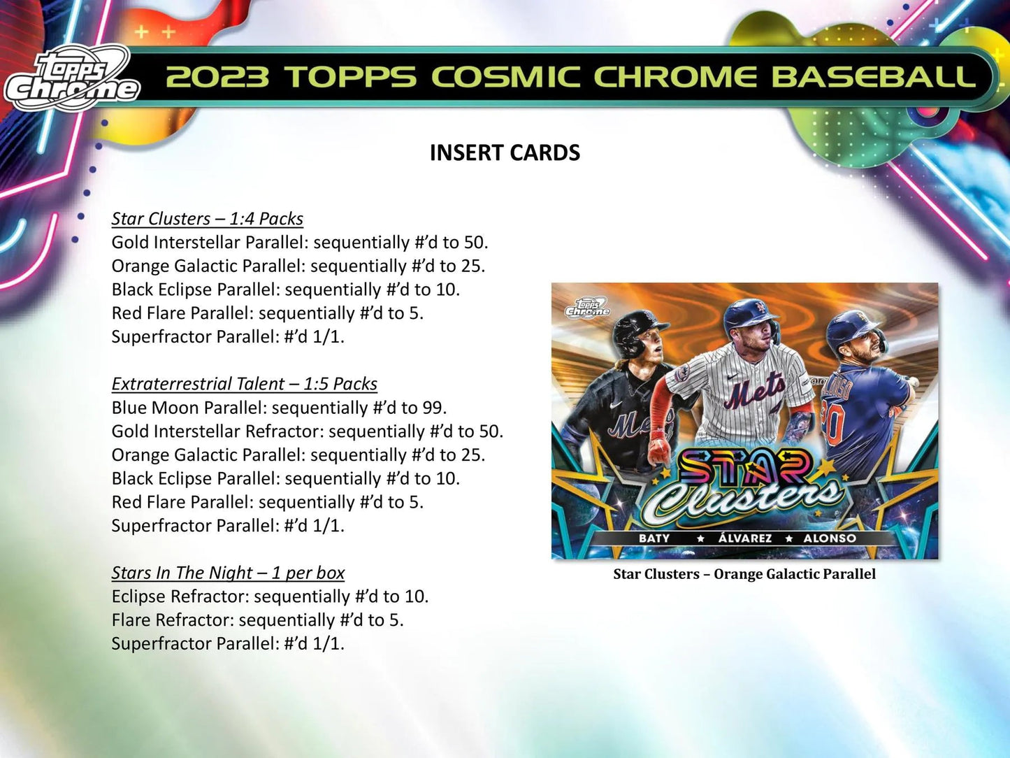 2023 Topps Cosmic Chrome Baseball Hobby Box - Columbia Hobby - Sports Card Boxes - Toploaders - Card Savers