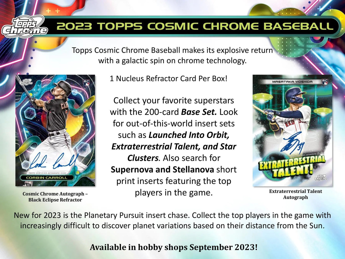 2023 Topps Cosmic Chrome Baseball Hobby Box - Columbia Hobby - Sports Card Boxes - Toploaders - Card Savers