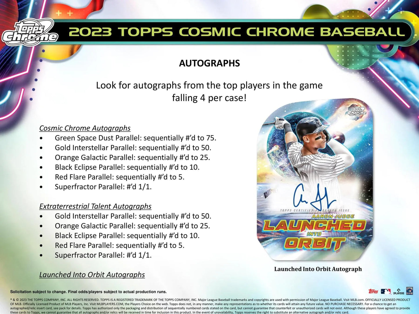 2023 Topps Cosmic Chrome Baseball Hobby Box - Columbia Hobby - Sports Card Boxes - Toploaders - Card Savers