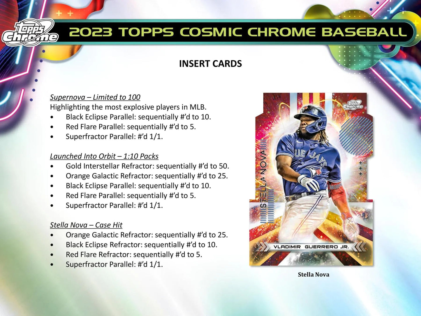 2023 Topps Cosmic Chrome Baseball Hobby Box - Columbia Hobby - Sports Card Boxes - Toploaders - Card Savers