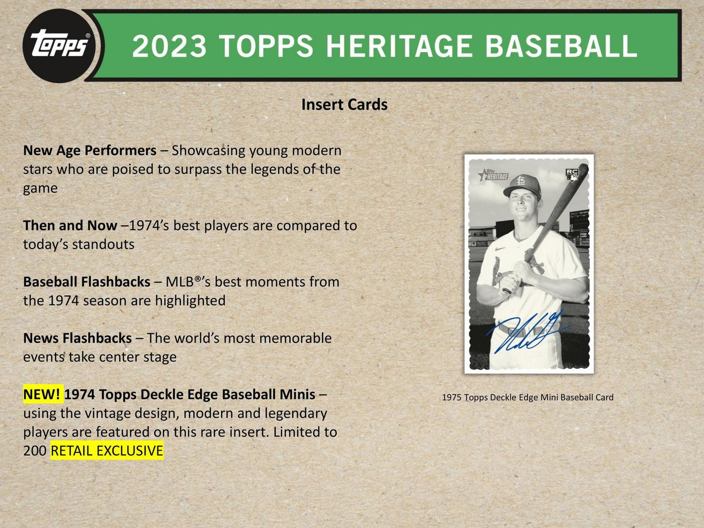 2023 Topps Heritage Baseball Blaster Box - Columbia Hobby - Sports Card Boxes - Toploaders - Card Savers
