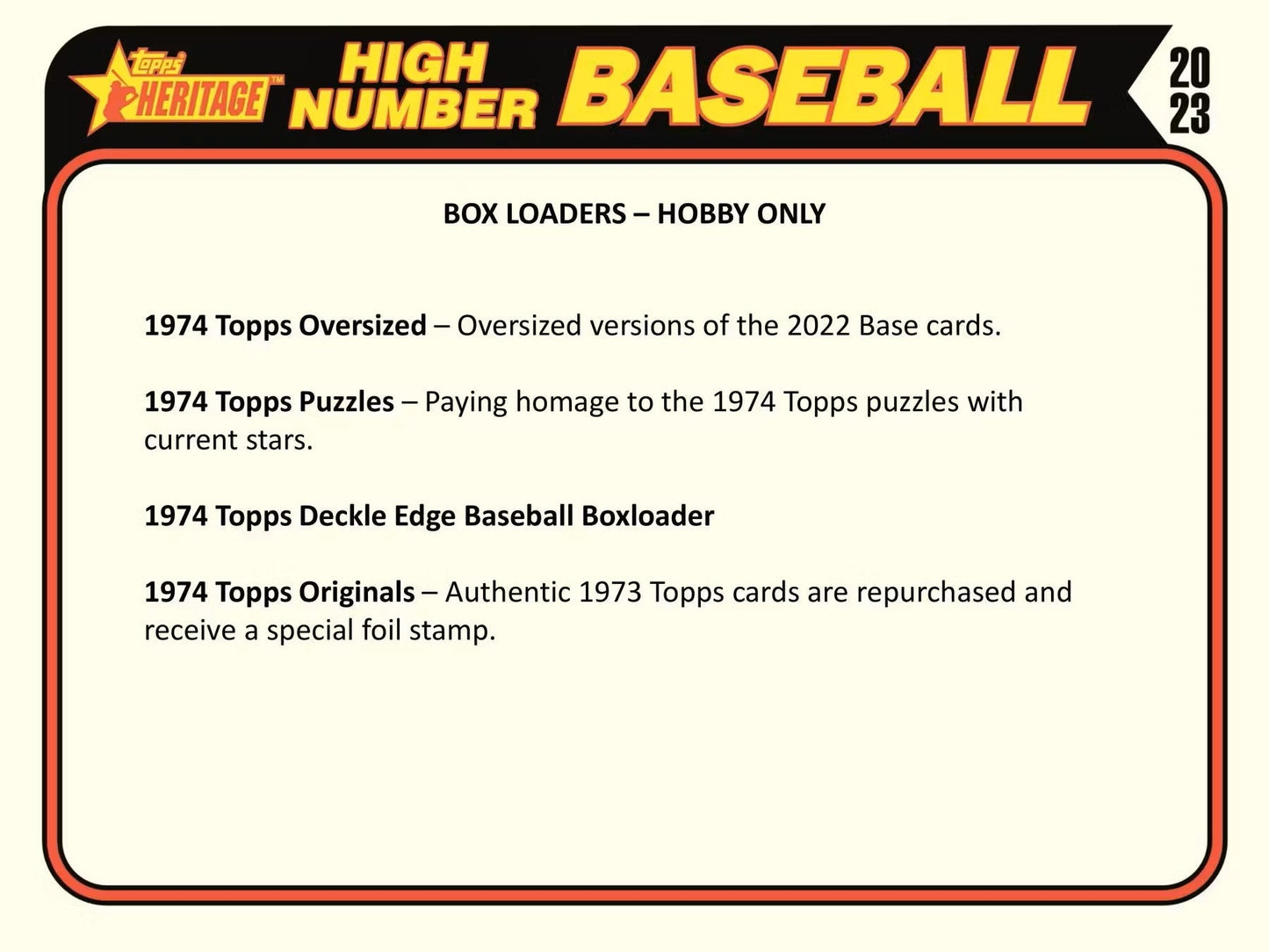 2023 Topps Heritage High Number Baseball Hobby Box - Columbia Hobby - Sports Card Boxes - Toploaders - Card Savers