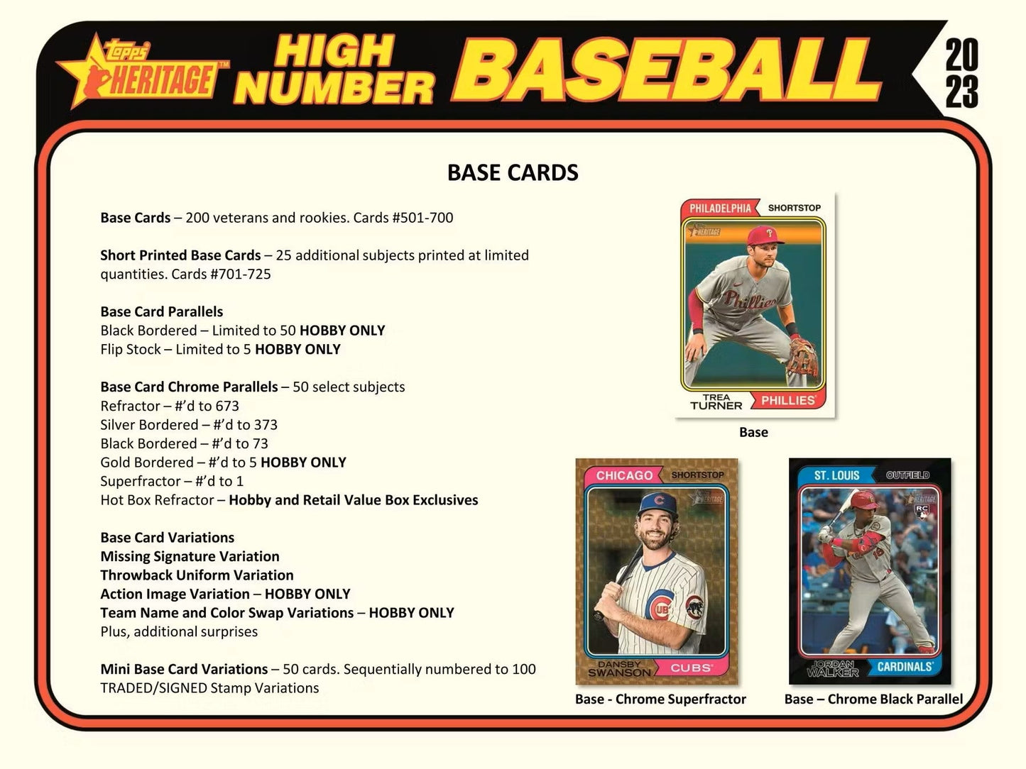 2023 Topps Heritage High Number Baseball Hobby Box - Columbia Hobby - Sports Card Boxes - Toploaders - Card Savers