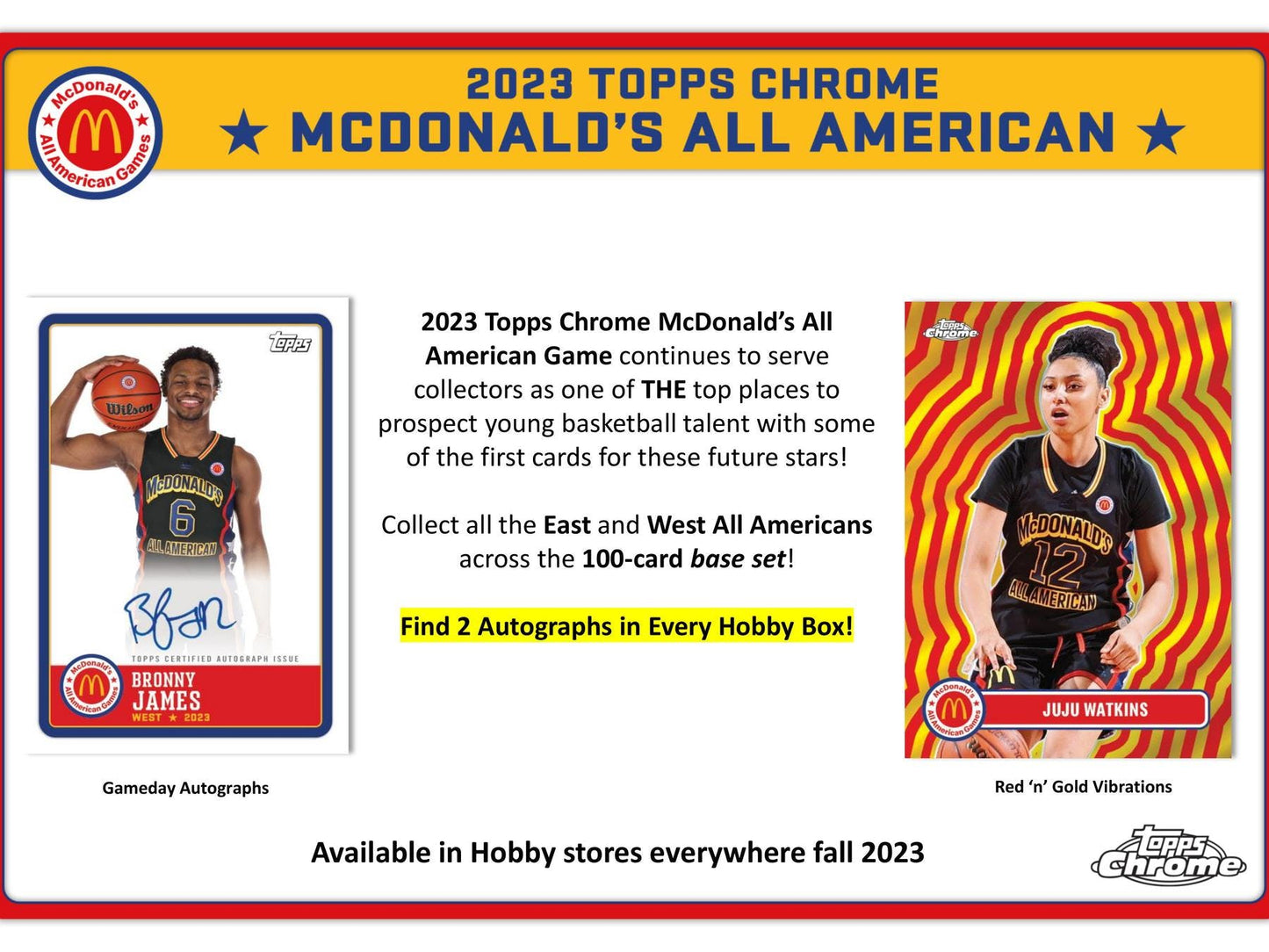 2023 Topps McDonald's All American Chrome Basketball Hobby Box - Columbia Hobby - Sports Card Boxes - Toploaders - Card Savers