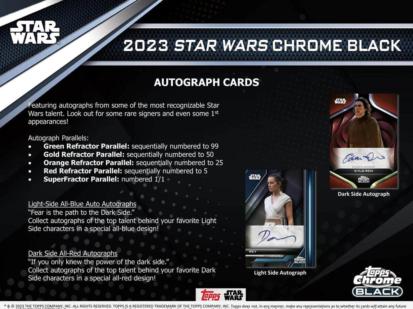 2023 Topps Star Wars Chrome Black Hobby Box - Columbia Hobby - Sports Card Boxes - Toploaders - Card Savers