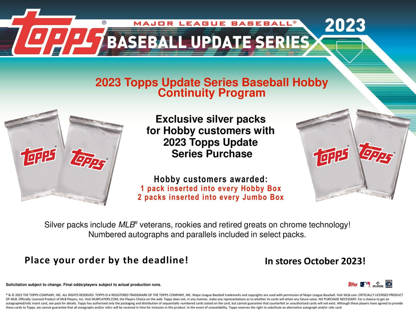 2023 Topps Update Series Baseball Hobby Jumbo Box - Columbia Hobby - Sports Card Boxes - Toploaders - Card Savers