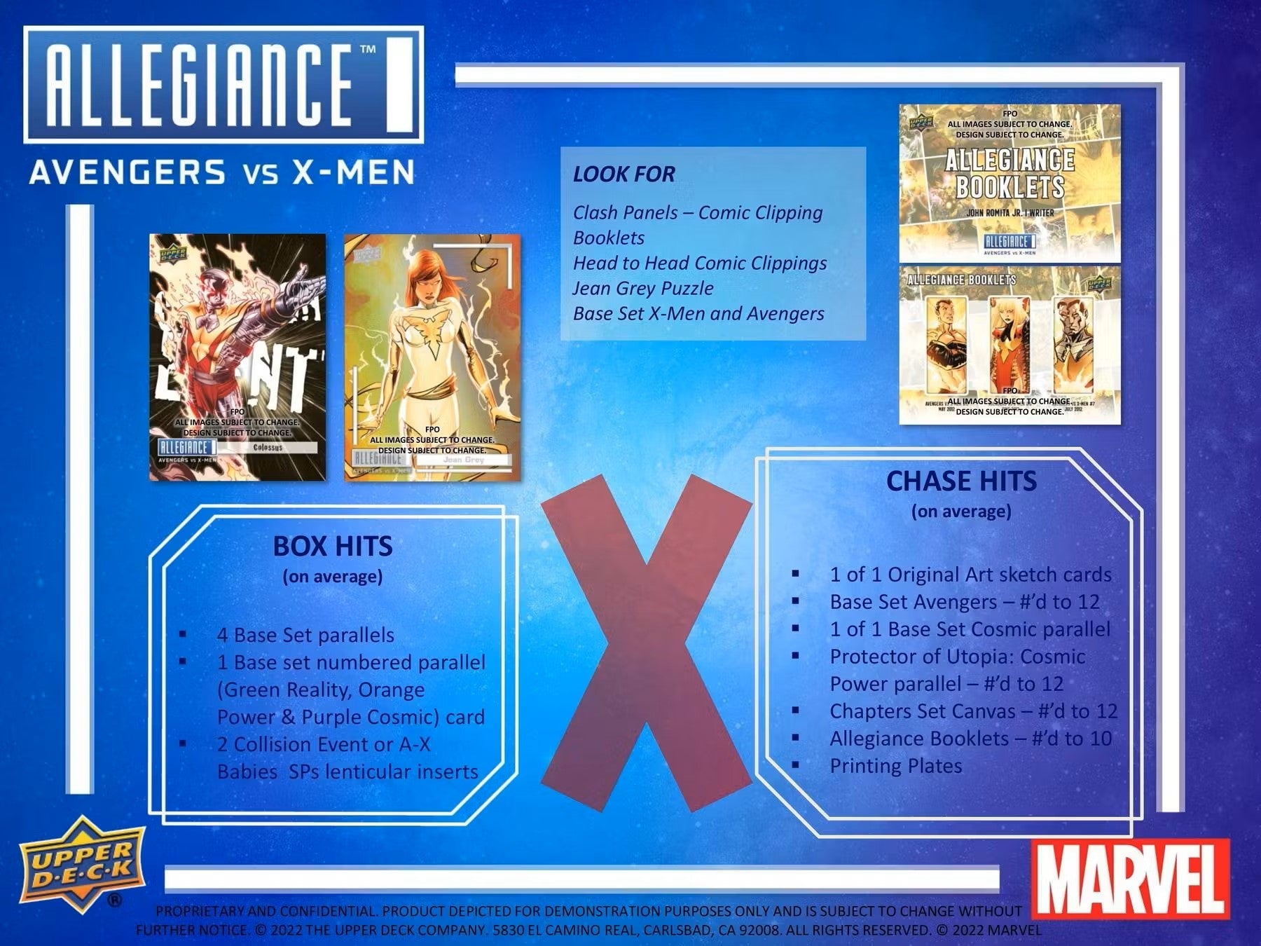2023 Upper Deck Marvel Allegiance: Avengers VS X - Men Hobby Box - Columbia Hobby - Sports Card Boxes - Toploaders - Card Savers