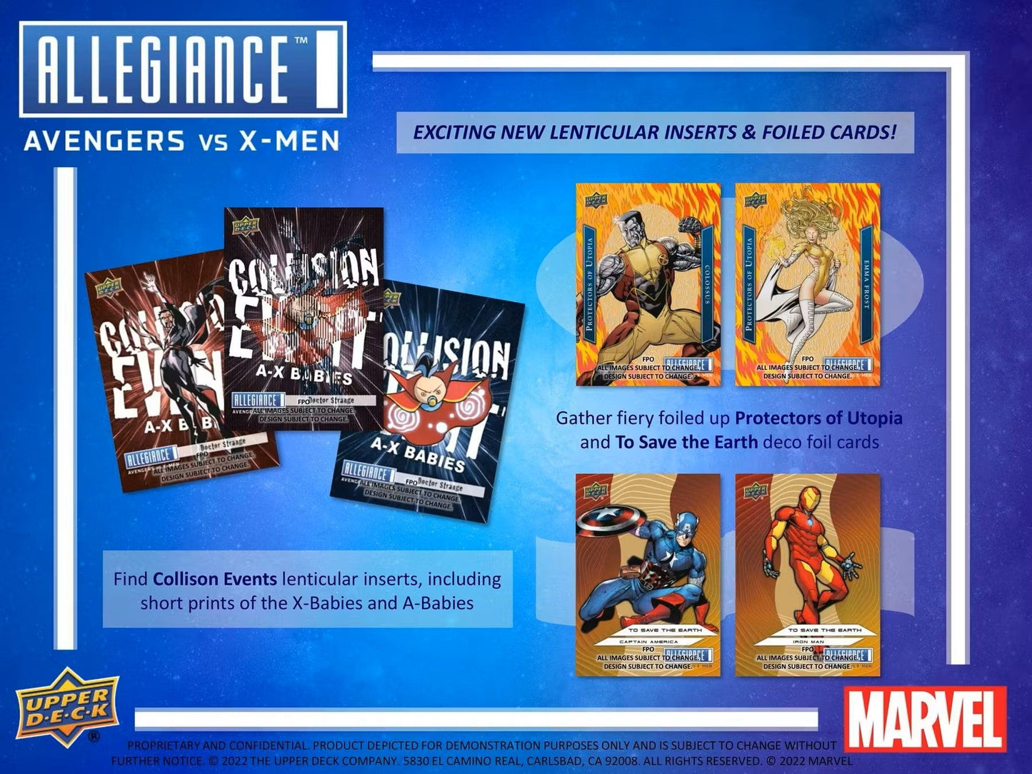 2023 Upper Deck Marvel Allegiance: Avengers VS X - Men Hobby Box - Columbia Hobby - Sports Card Boxes - Toploaders - Card Savers