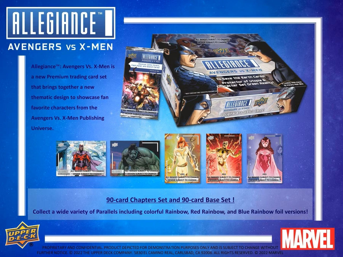 2023 Upper Deck Marvel Allegiance: Avengers VS X - Men Hobby Box - Columbia Hobby - Sports Card Boxes - Toploaders - Card Savers
