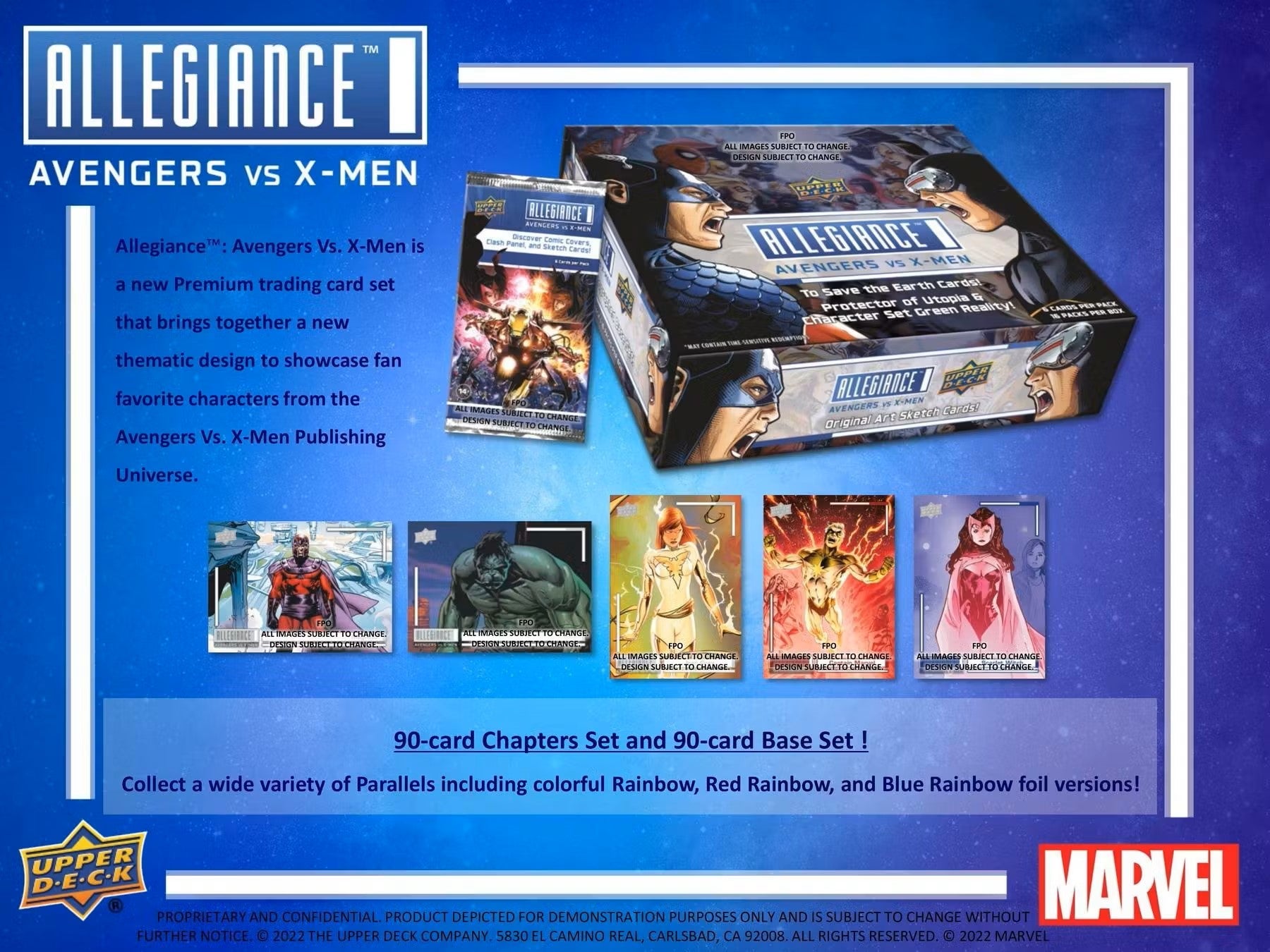 2023 Upper Deck Marvel Allegiance: Avengers VS X - Men Hobby Box - Columbia Hobby - Sports Card Boxes - Toploaders - Card Savers