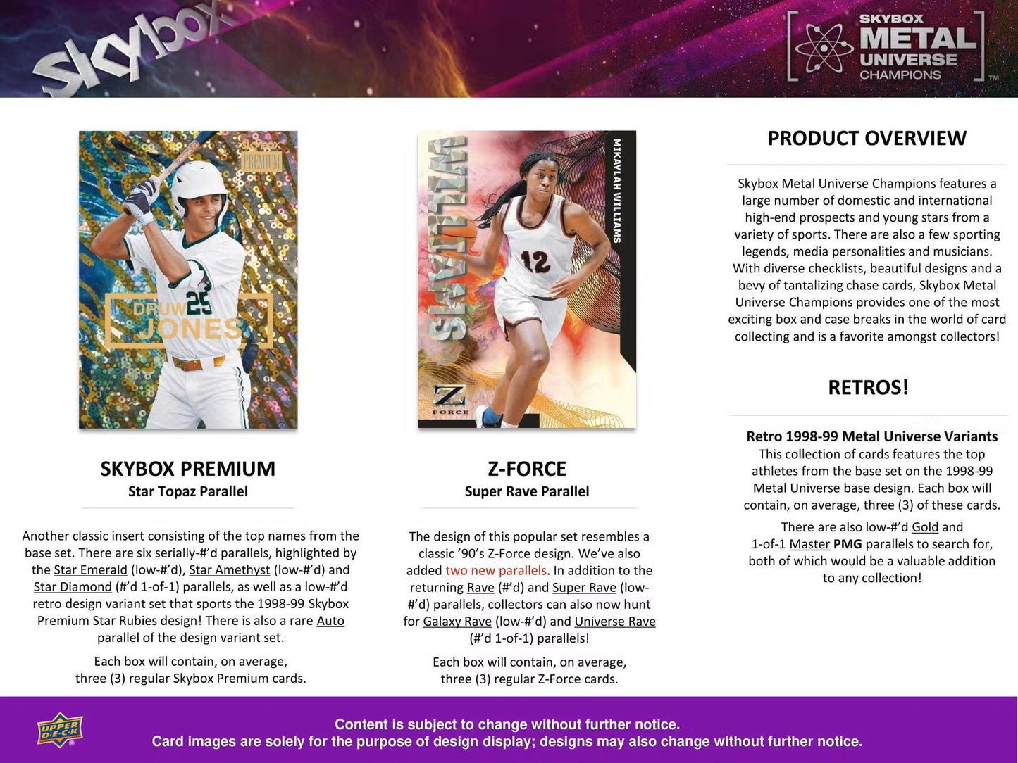 2023 Upper Deck Skybox Metal Universe Champions Hobby Box - Columbia Hobby - Sports Card Boxes - Toploaders - Card Savers