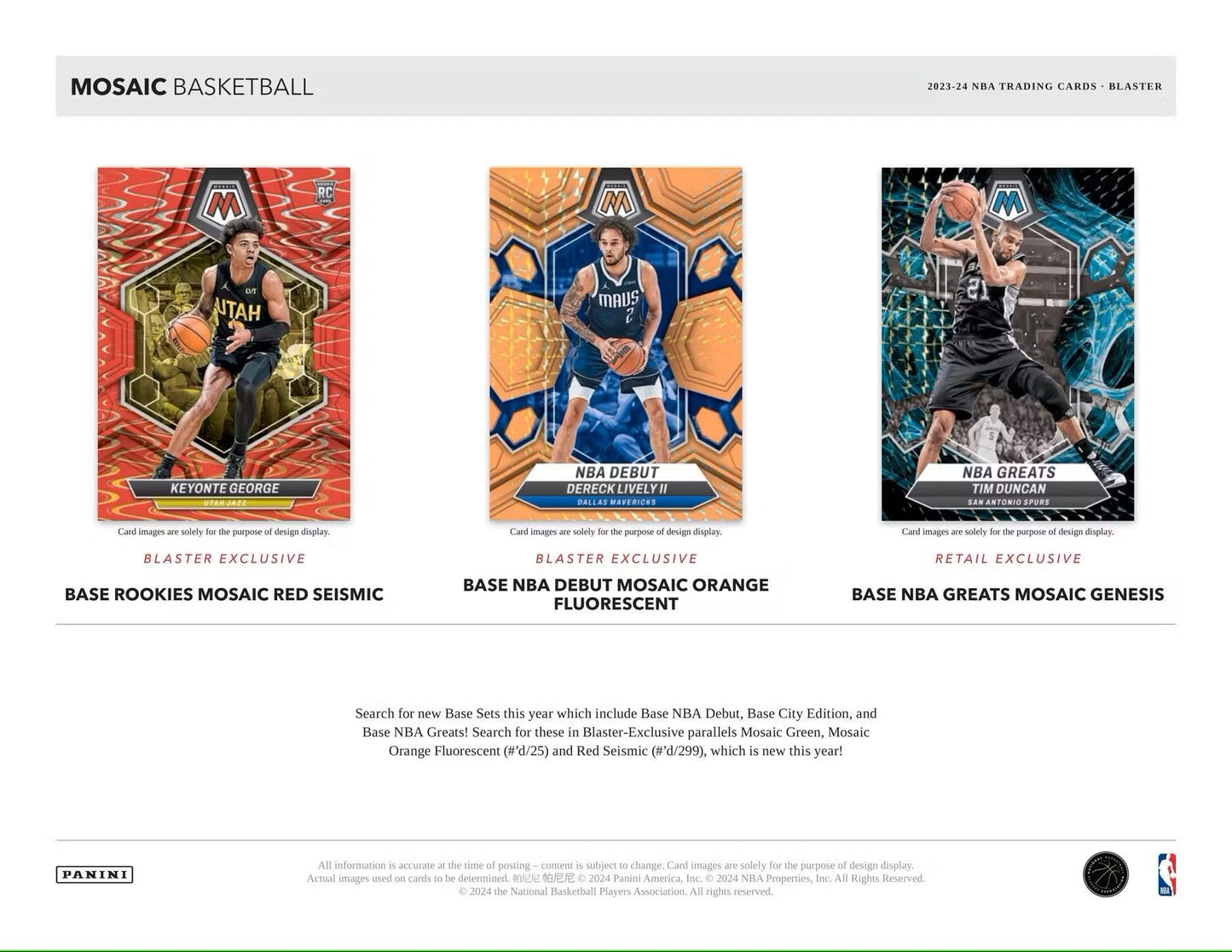 2023/24 Panini Mosaic Basketball 6 - Pack Blaster Box - Columbia Hobby - Sports Card Boxes - Toploaders - Card Savers