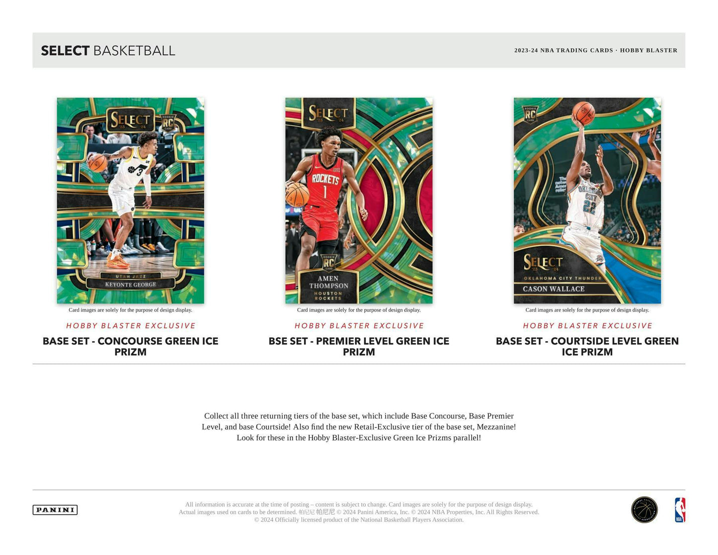 2023/24 Panini Select Basketball 6 - Pack Hobby Blaster Box (Green Prizms) - Columbia Hobby - Sports Card Boxes - Toploaders - Card Savers