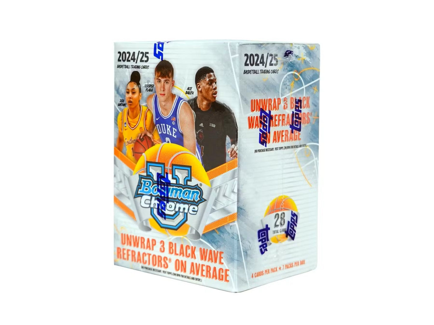 2024 - 25 Bowman University Chrome Basketball 7 - Pack Blaster Box - Columbia Hobby - Sports Card Boxes - Toploaders - Card Savers