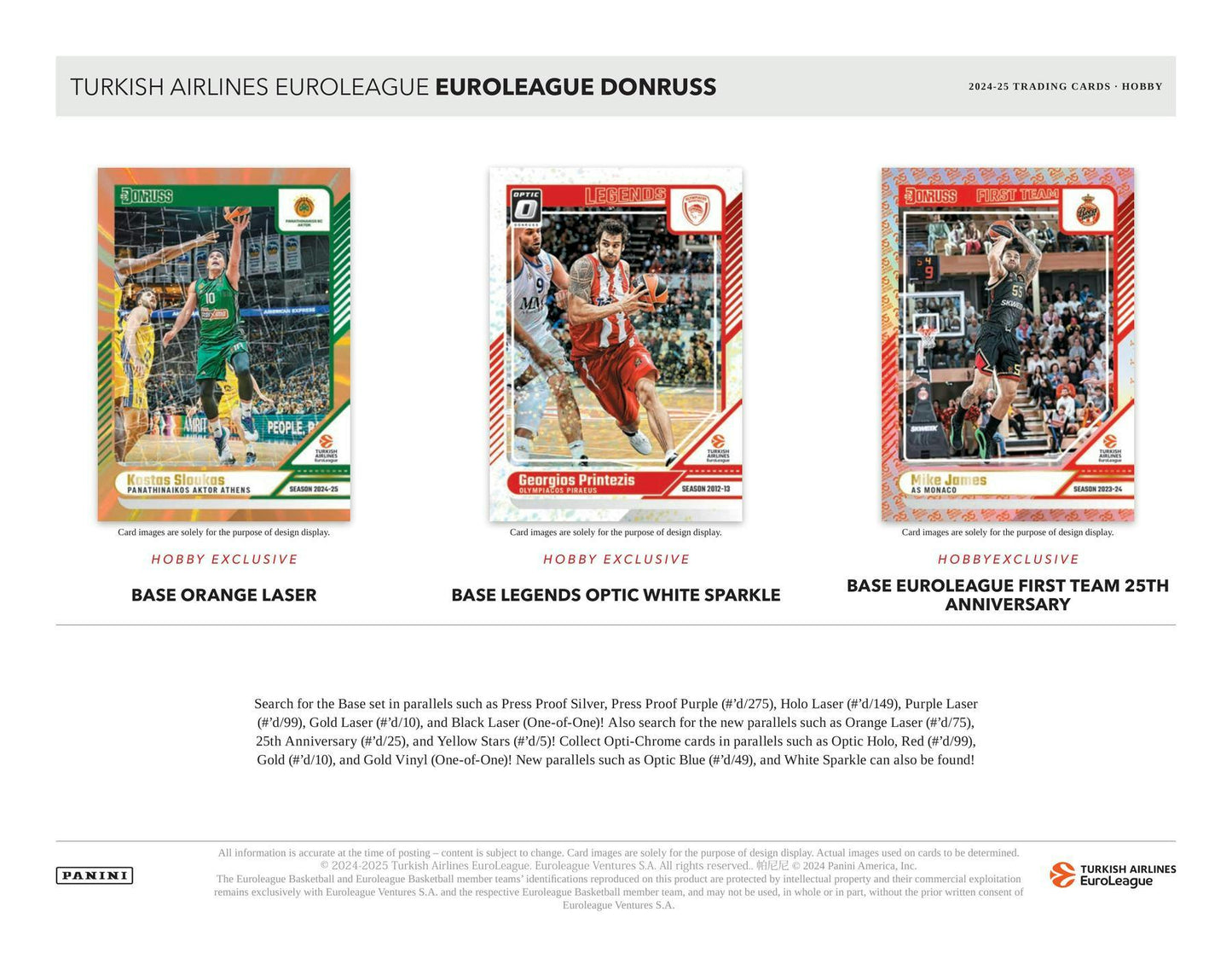 2024 - 25 Panini Donruss Turkish Airlines EuroLeague Basketball Hobby Box - Columbia Hobby - Sports Card Boxes - Toploaders - Card Savers